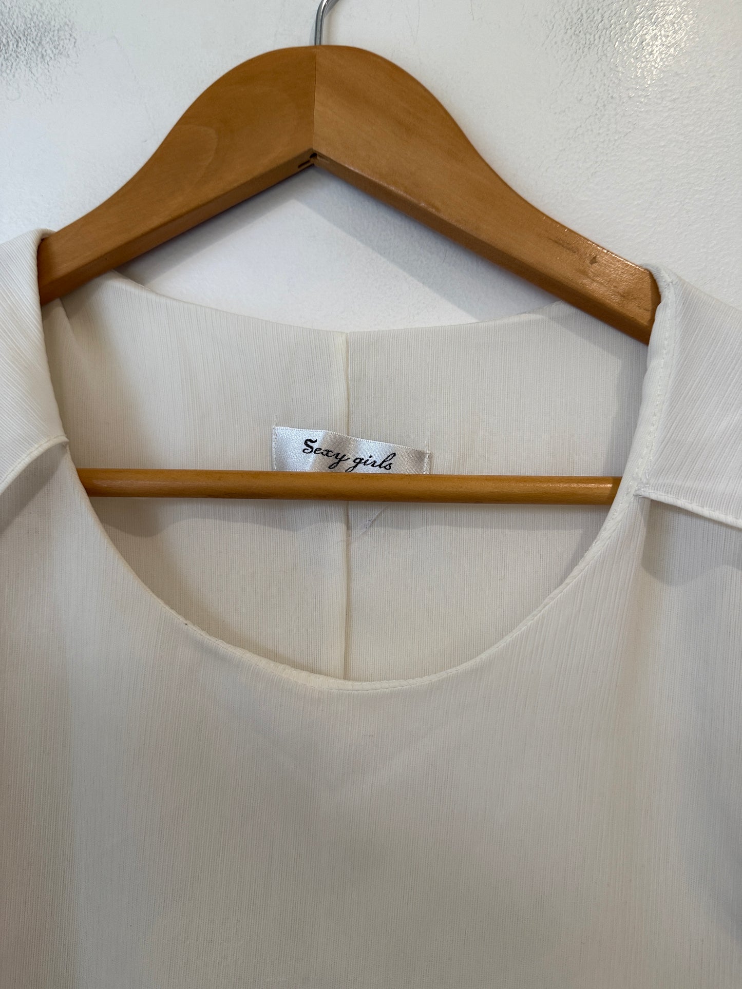 Cream Chiffon Flared Sleeve Top