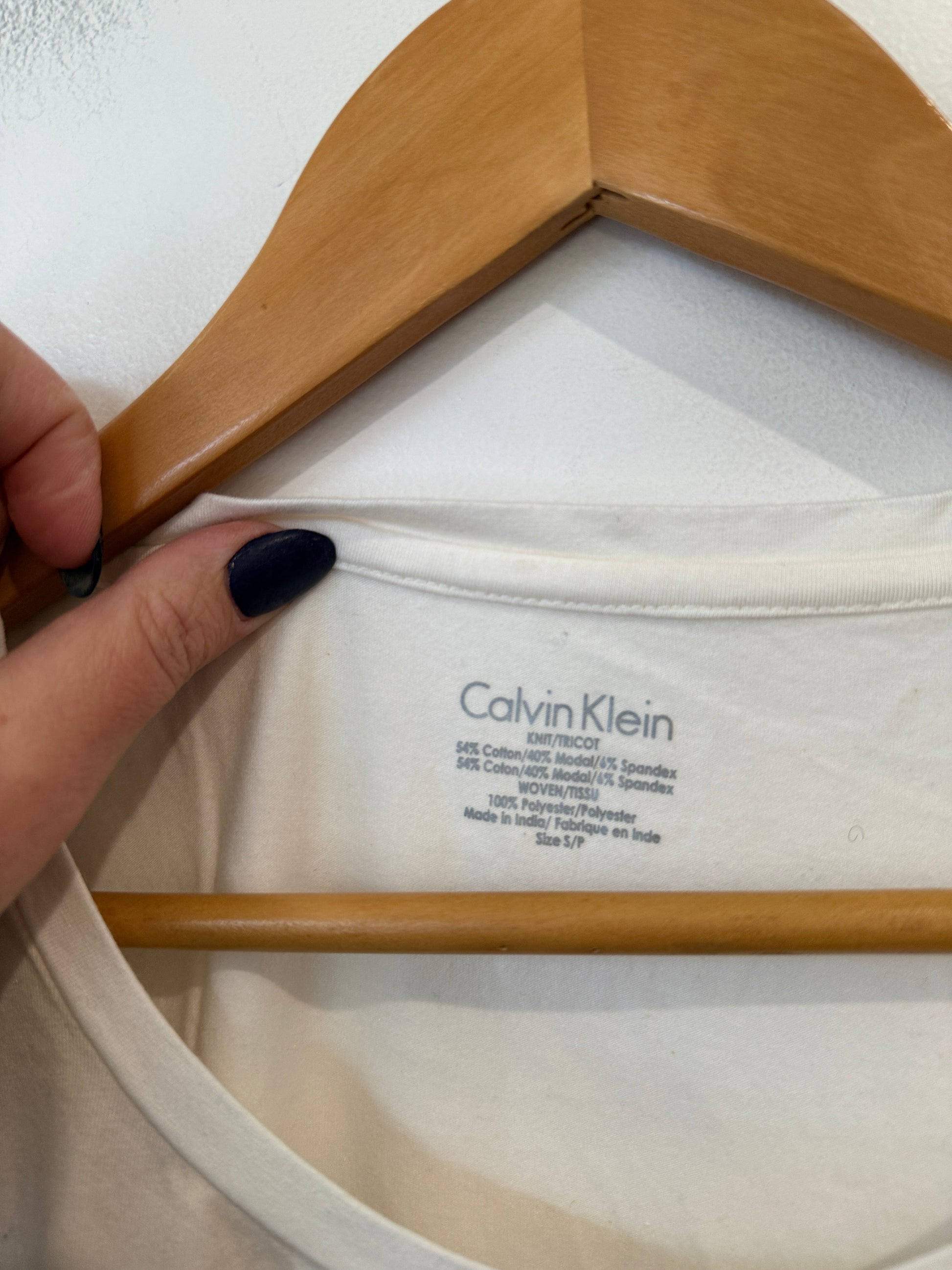Calvin Klein White Logo Tee Size S