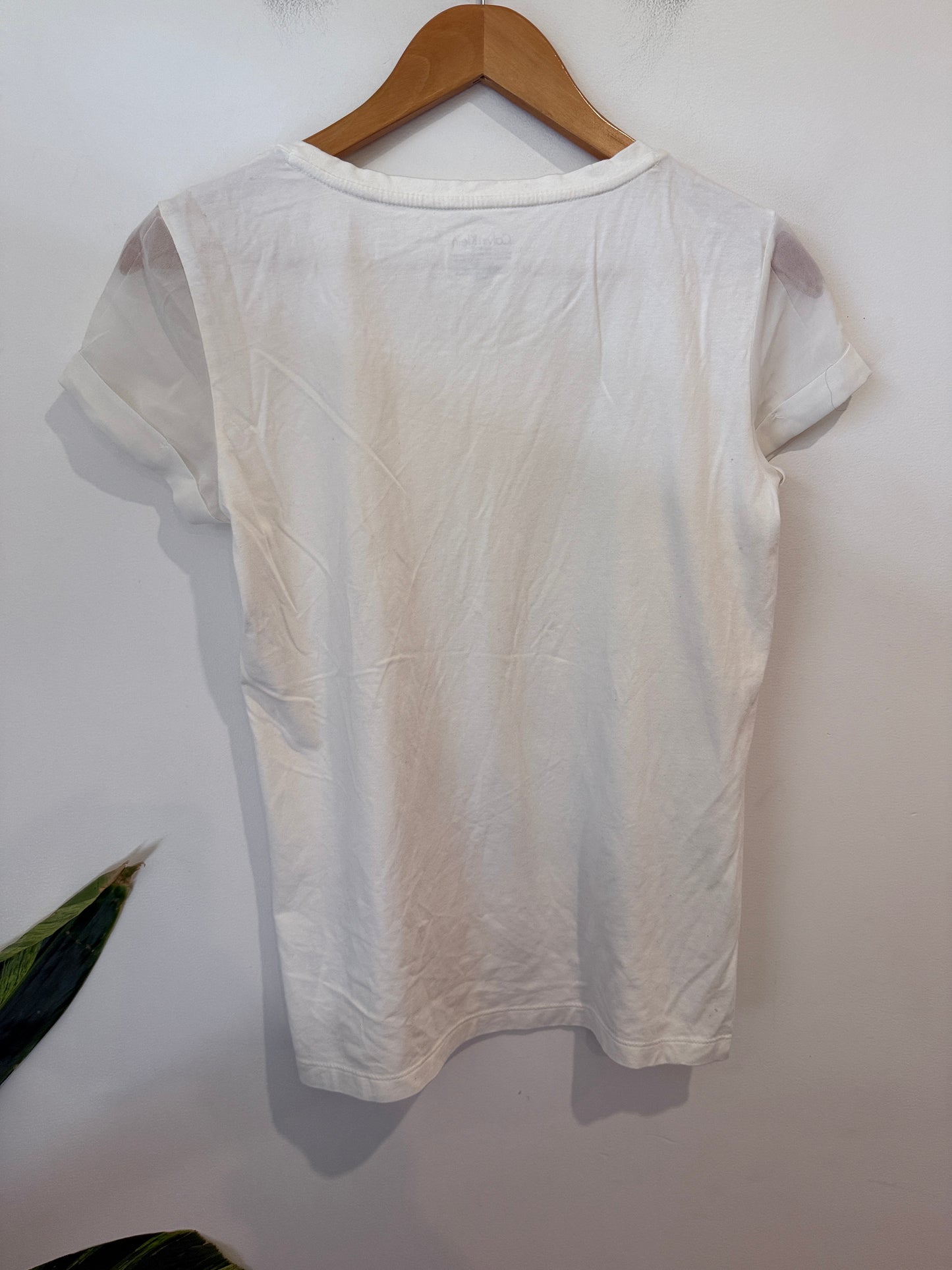 Calvin Klein White Logo Tee Size S
