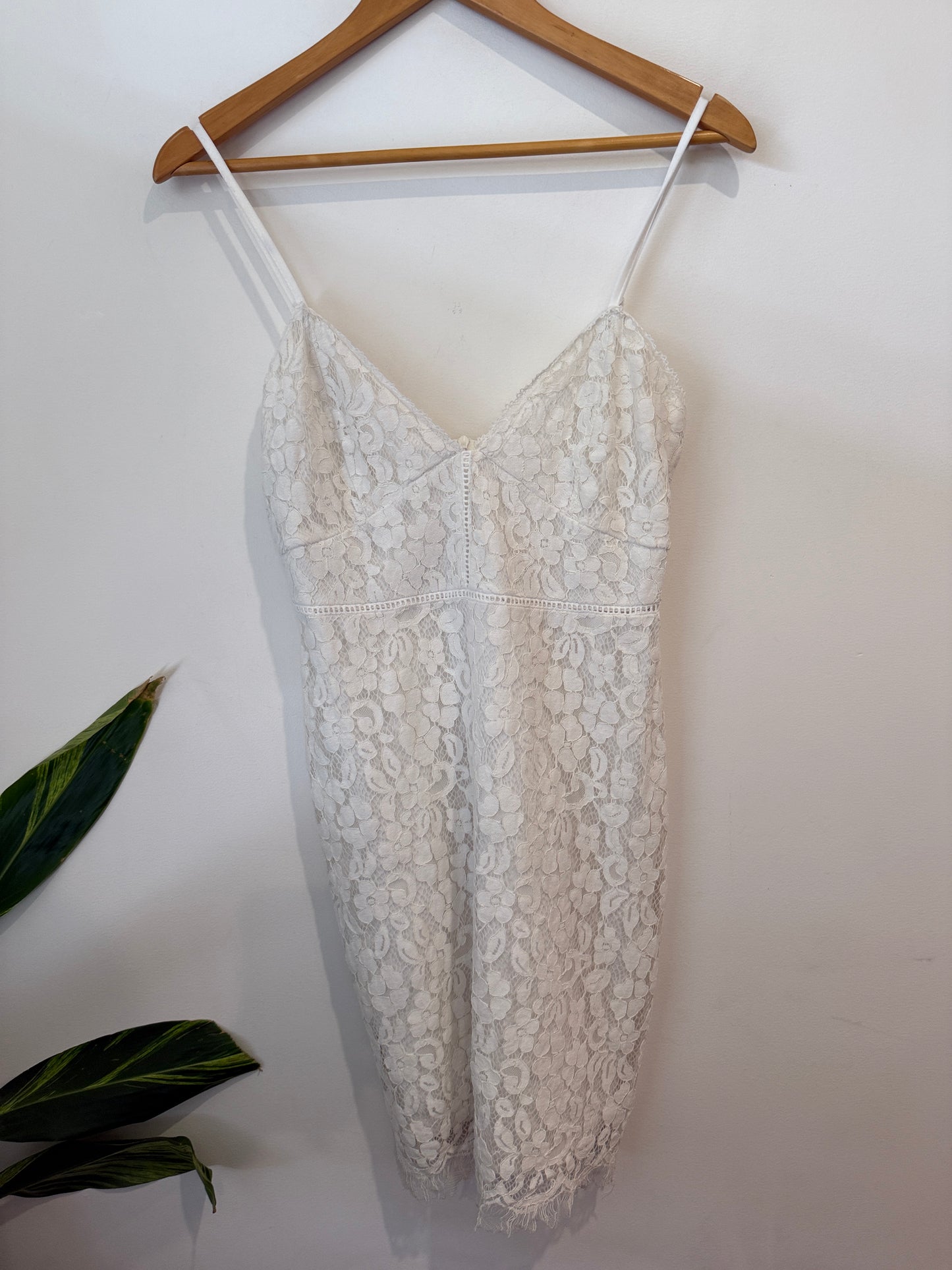 Missguided White Lace Slip Dress Size 12