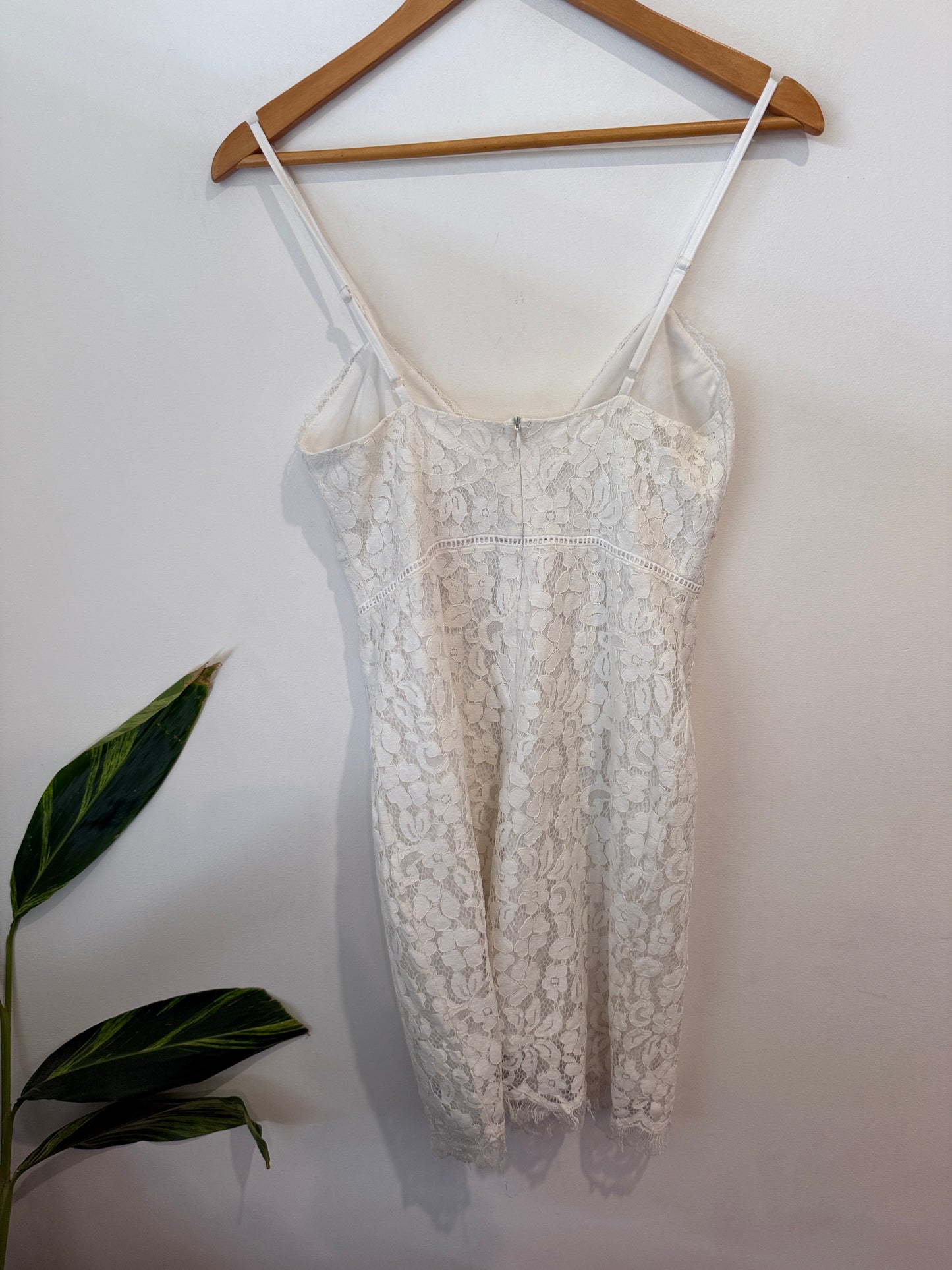 Missguided White Lace Slip Dress Size 12