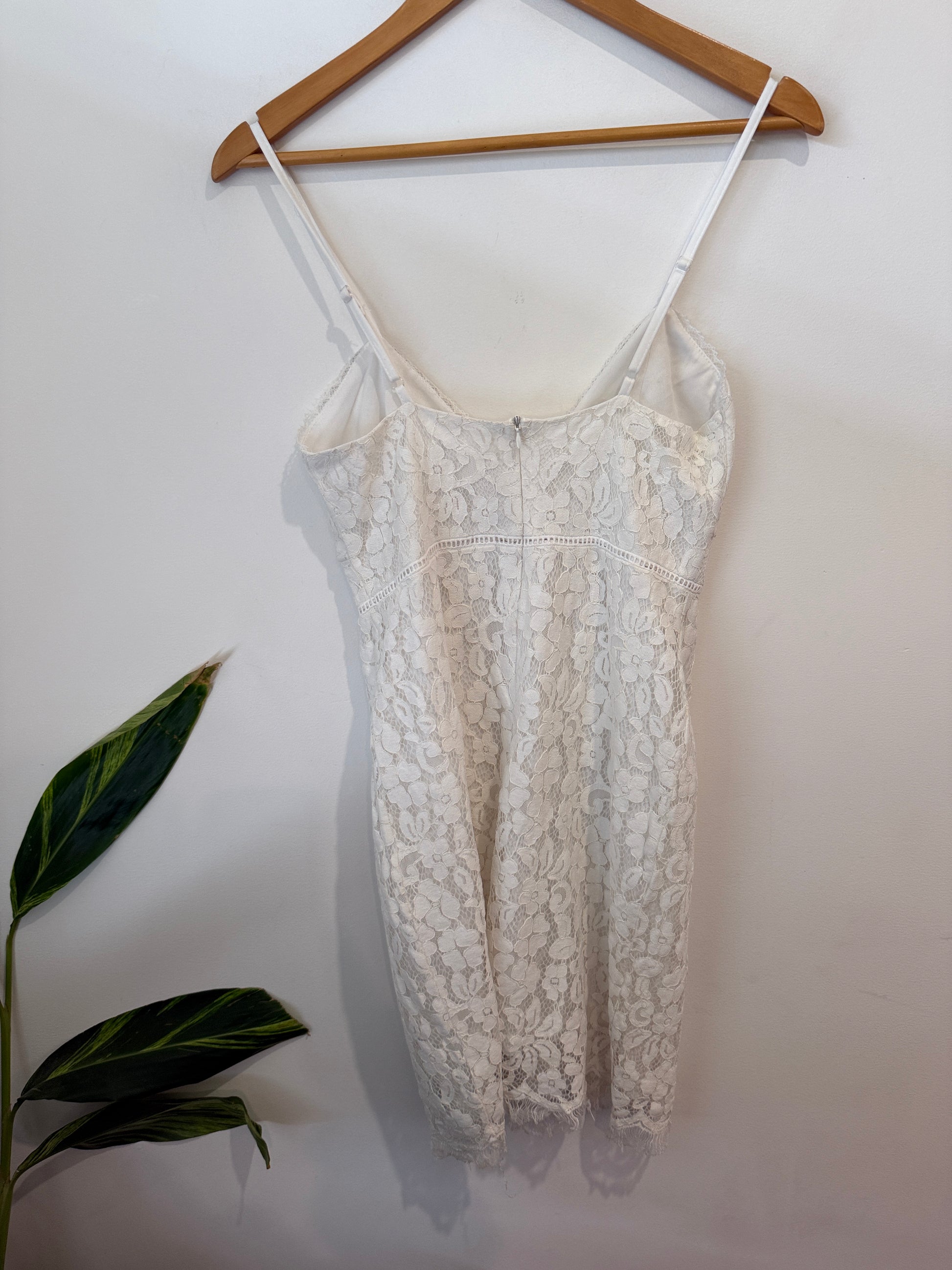 Missguided White Lace Slip Dress Size 12