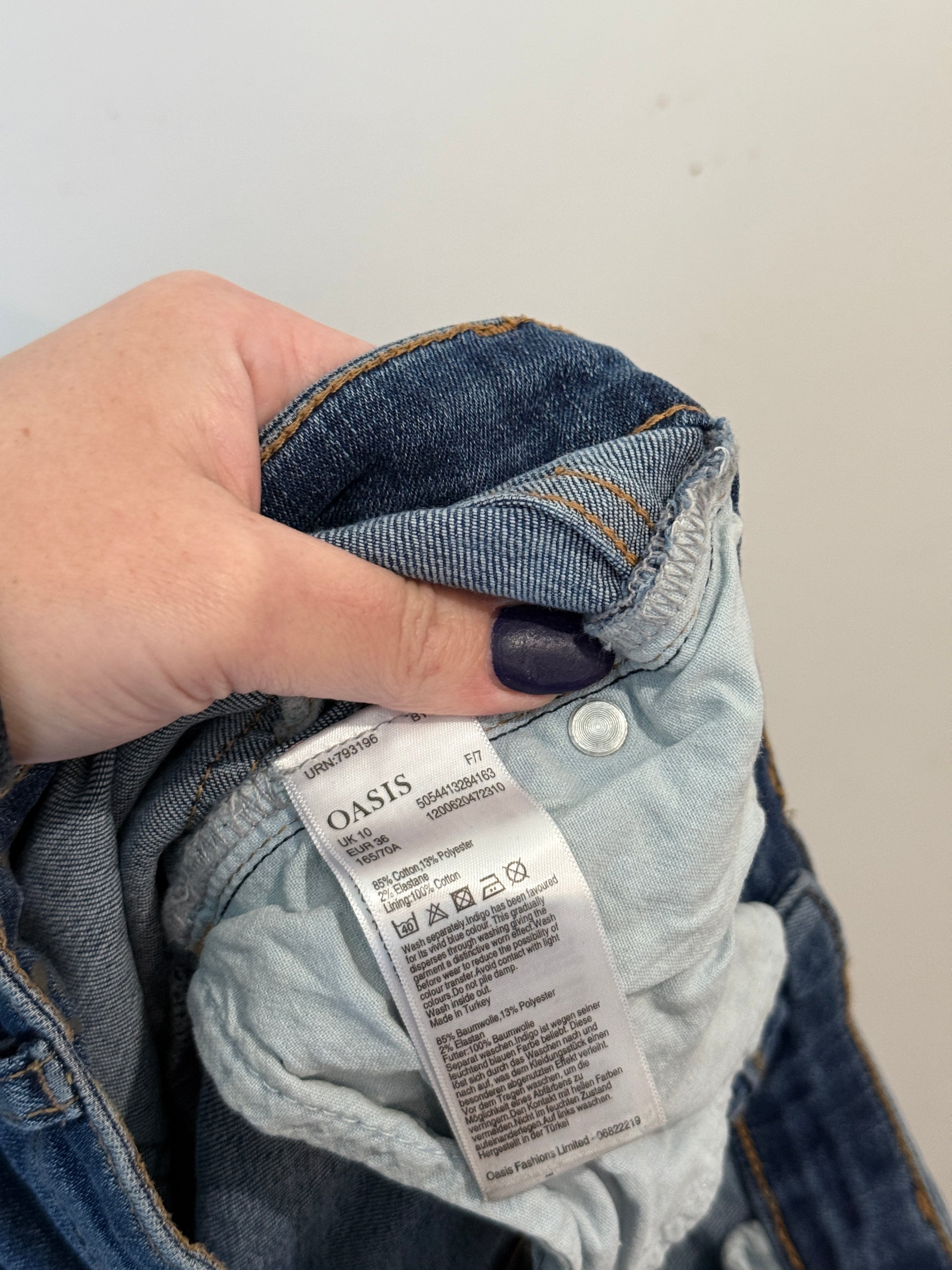 Oasis Distressed Skinny Jeans with Ankle Zips Size 10