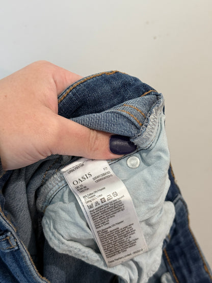 Oasis Distressed Skinny Jeans with Ankle Zips Size 10