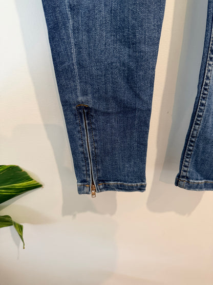 Oasis Distressed Skinny Jeans with Ankle Zips Size 10