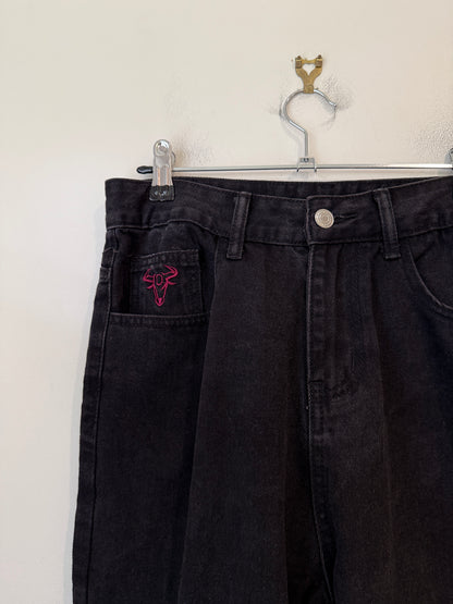 Black High Waisted Straight Leg Jeans Size 30