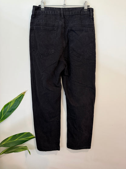 Black High Waisted Straight Leg Jeans Size 30