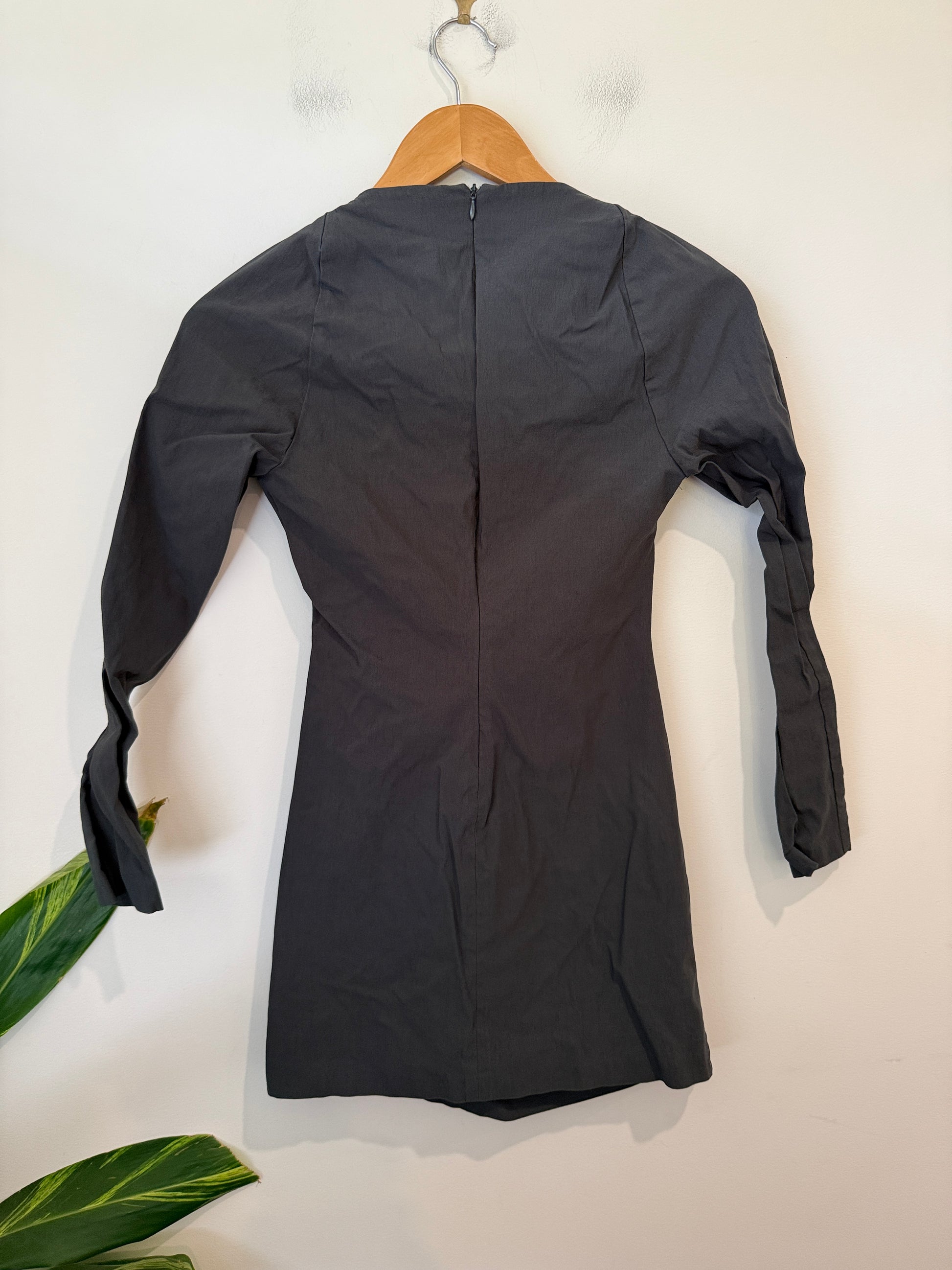 Zara Long Sleeve Ruched Mini Dress Size M