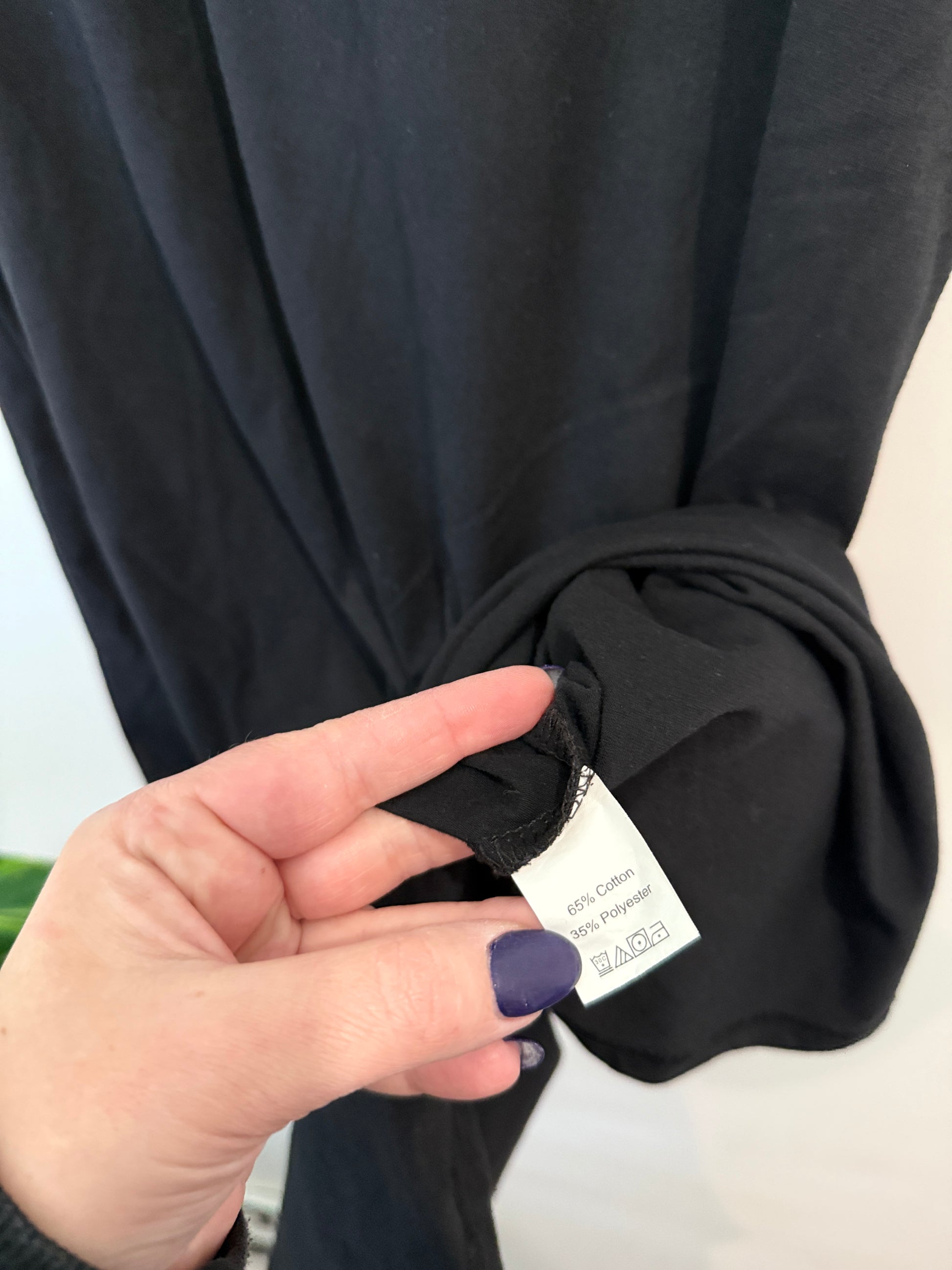 Emery Rose Black Colour Block Stripe Tee Dress Size M