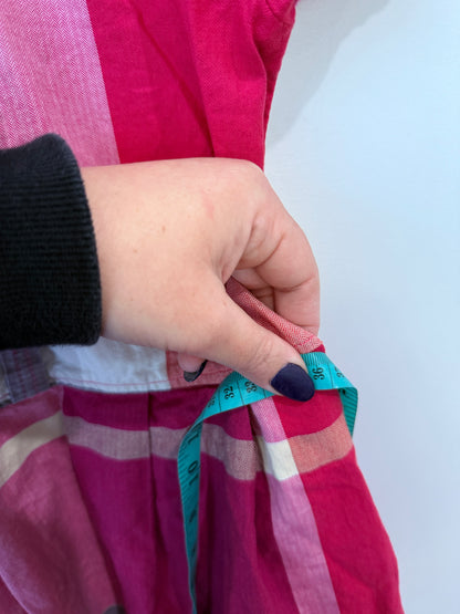 Girls Pink Check Shirt Dress (Age 7-8)| U/Arm to U/Arm 38cm