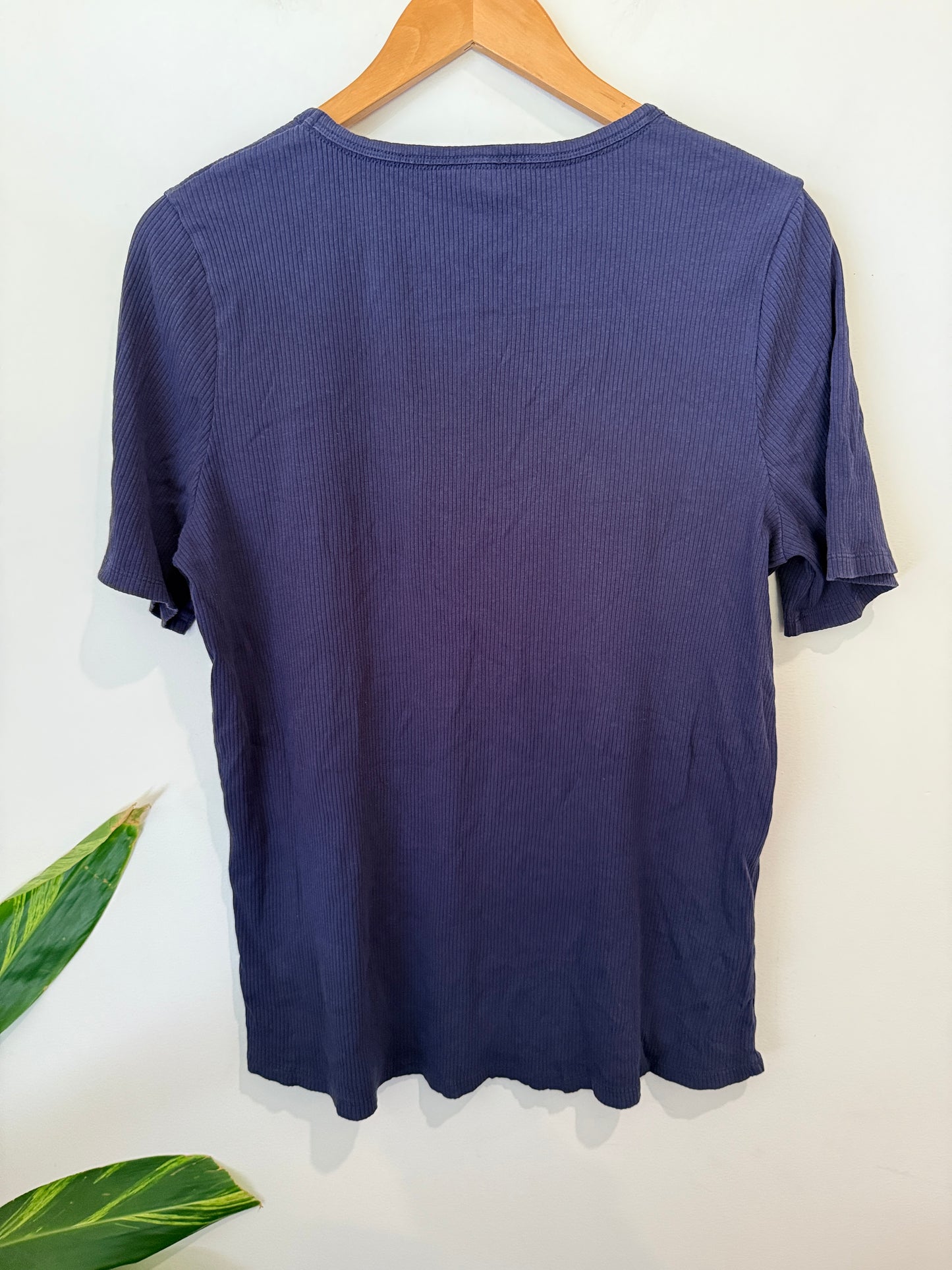 Anella Navy Ribbed Tee Size 16