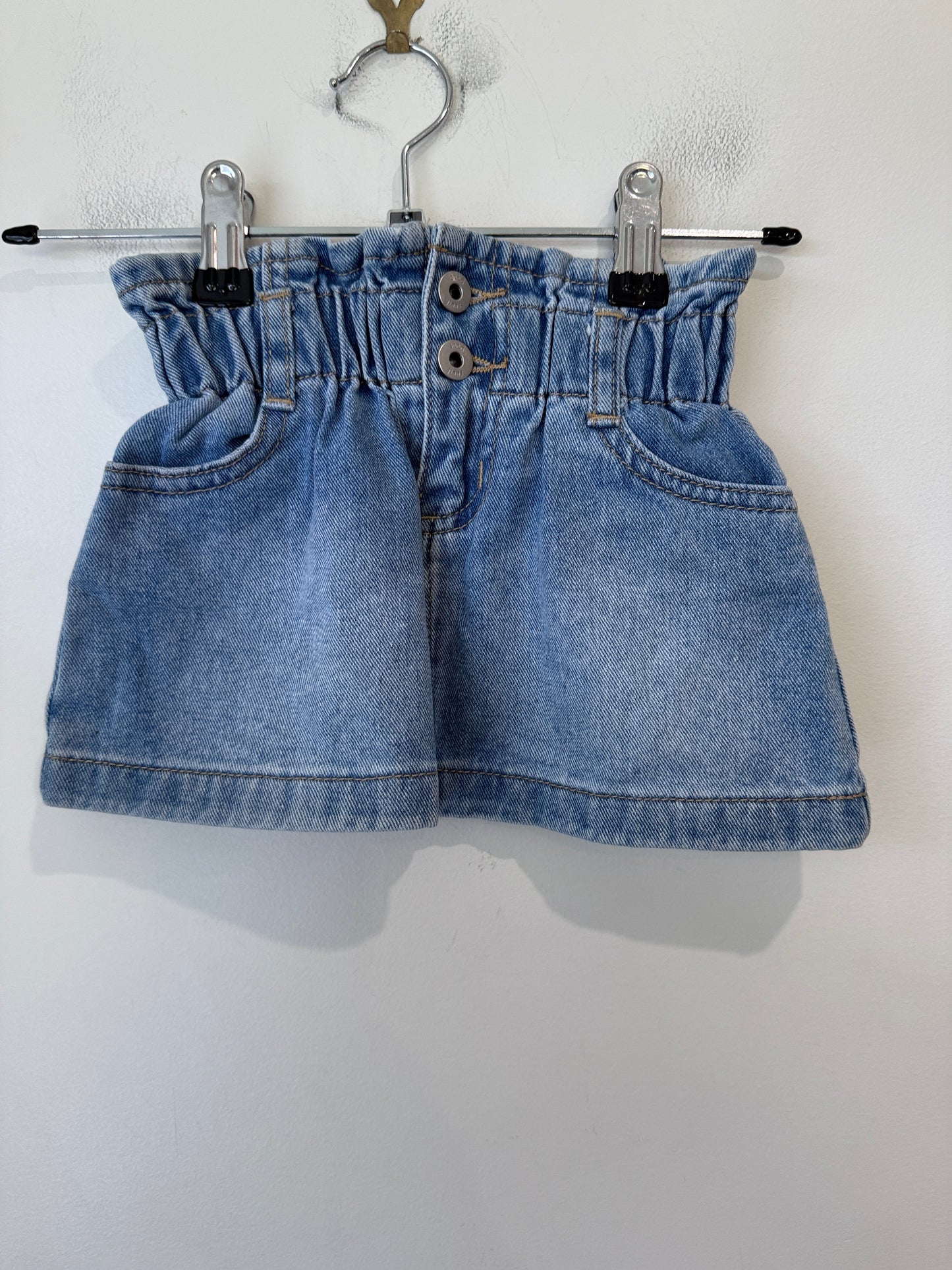 Seed Heritage Girls Denim Paperbag Skirt Size 4