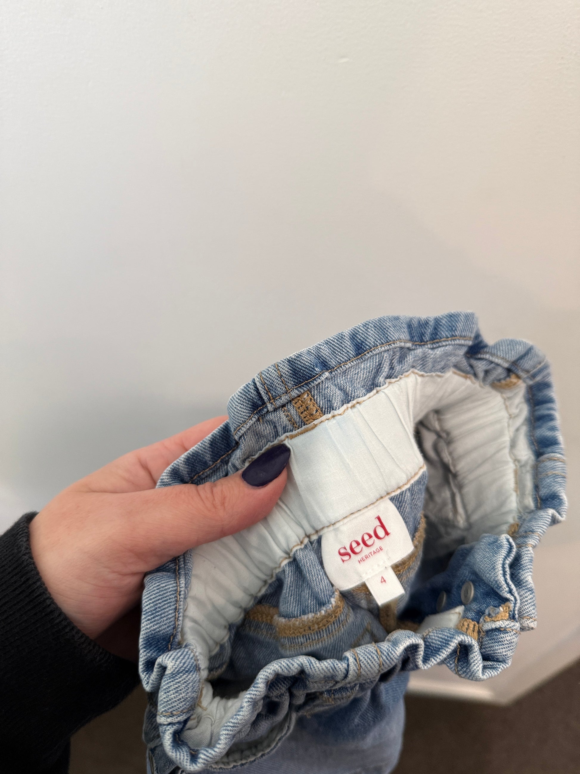 Seed Heritage Girls Denim Paperbag Skirt Size 4