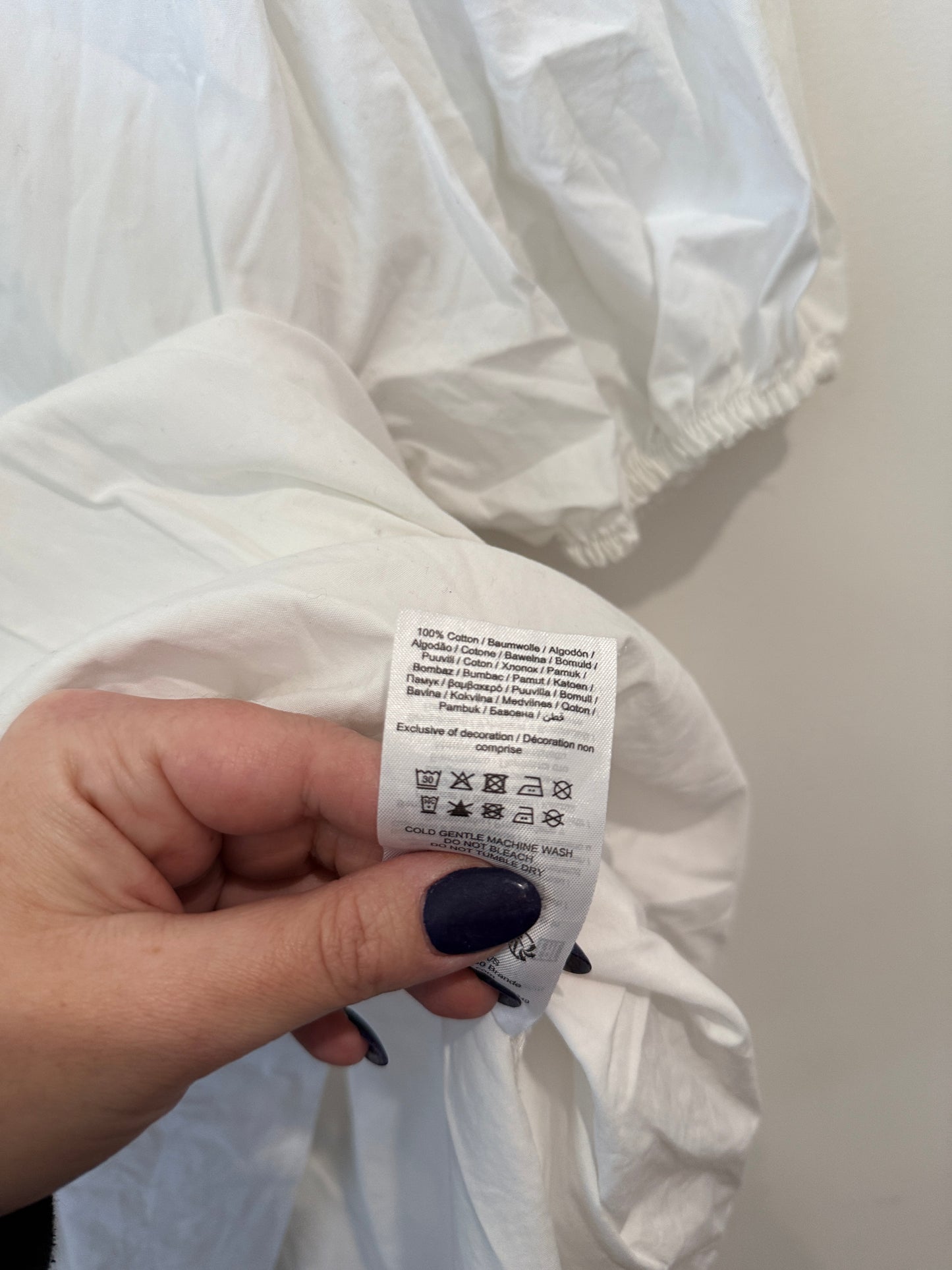 Vero Moda White Cotton Tiered Puff Sleeve Shirt Dress Size M