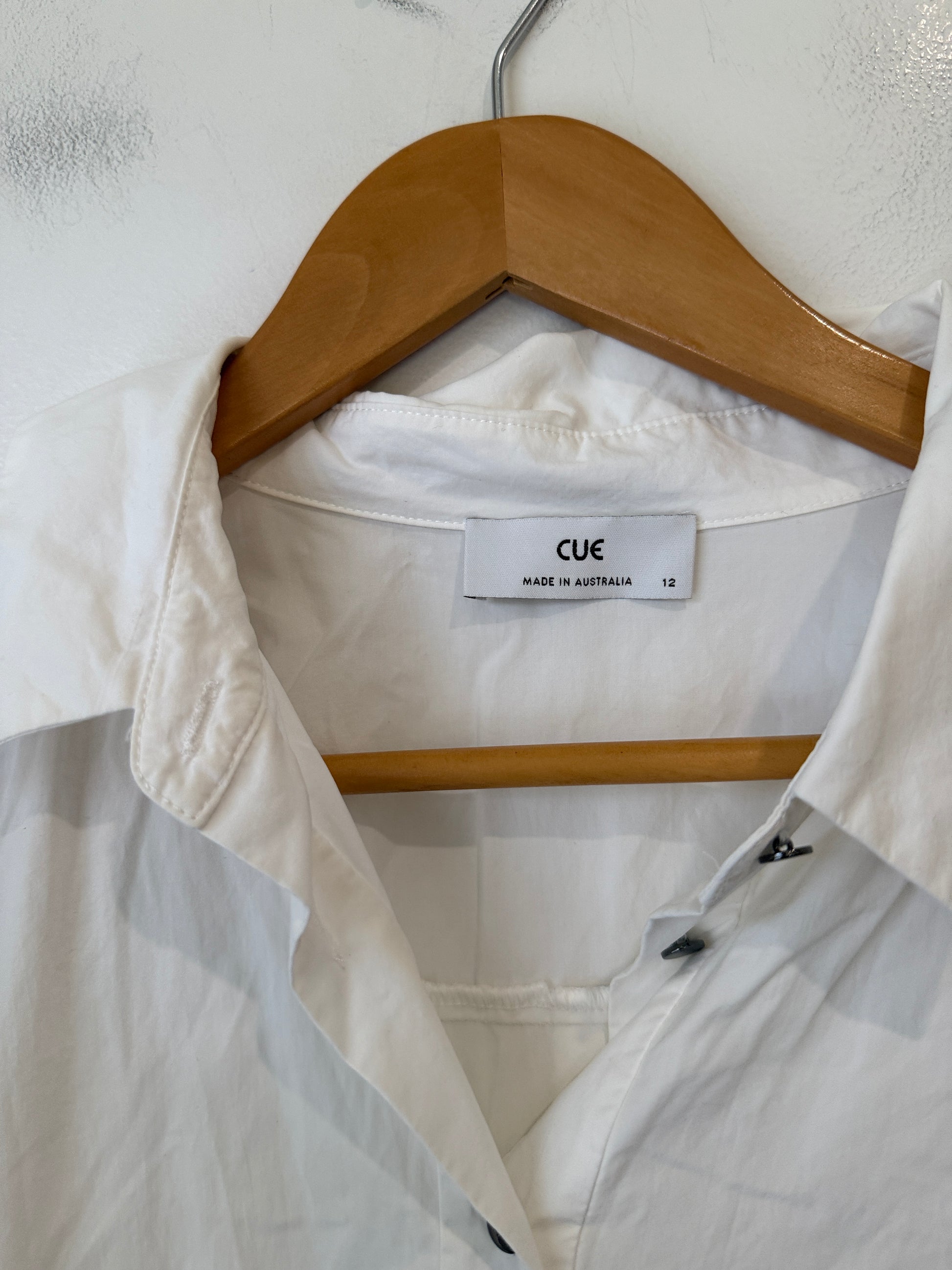 Cue White Cotton Tiered Shirt Dress Size 12