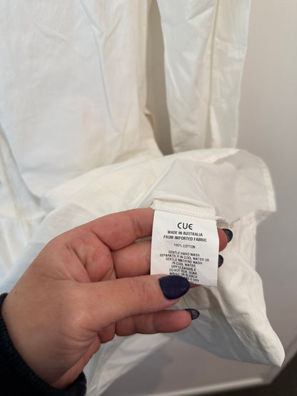 Cue White Cotton Tiered Shirt Dress Size 12