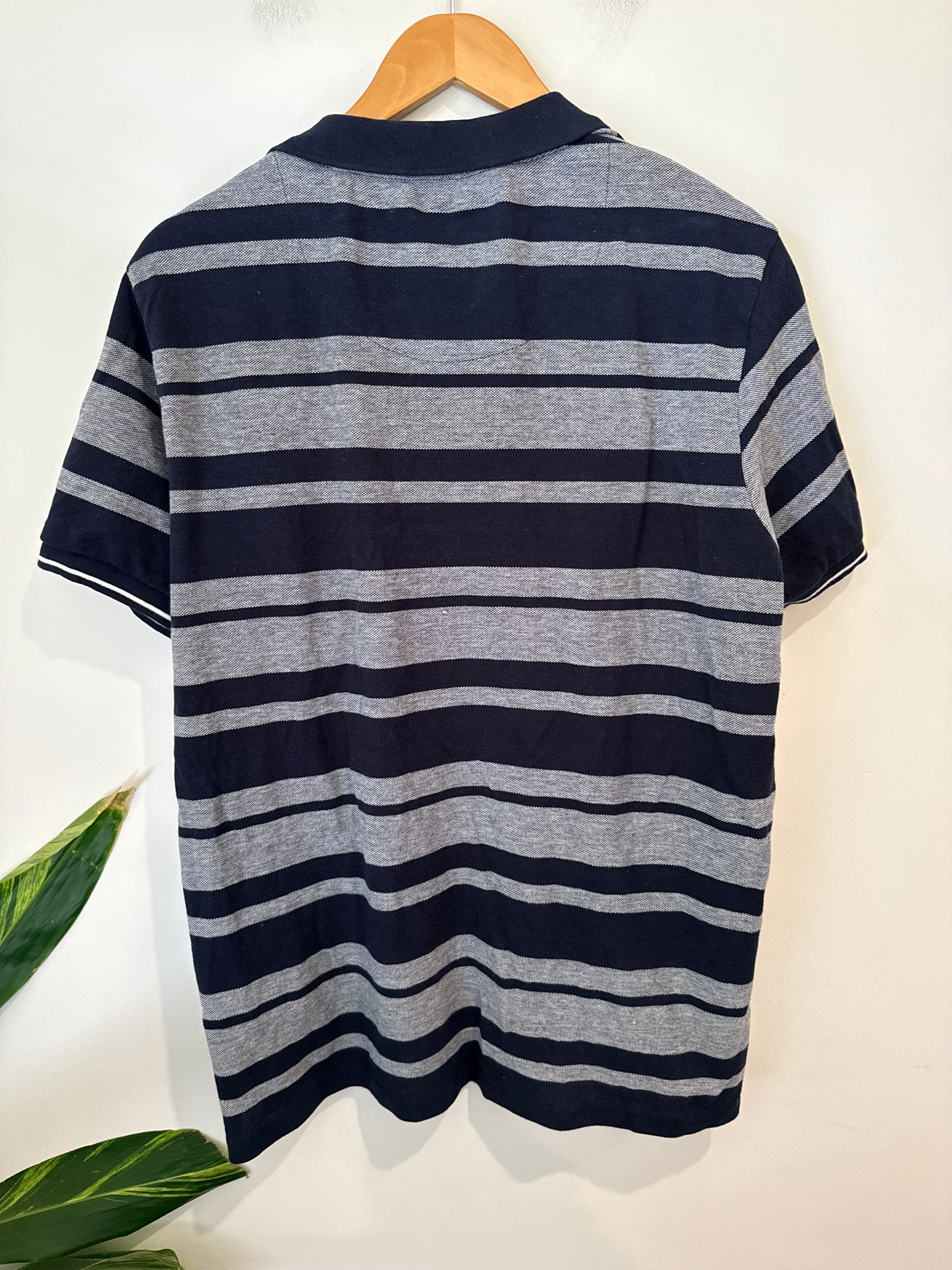 Rivers Navy & Grey Stripe Polo Shirt Size XL