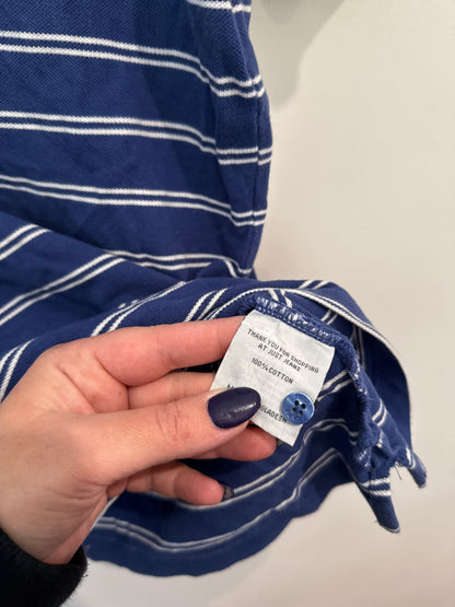 Just Jeans Blue & White Stripe Polo Shirt Size L