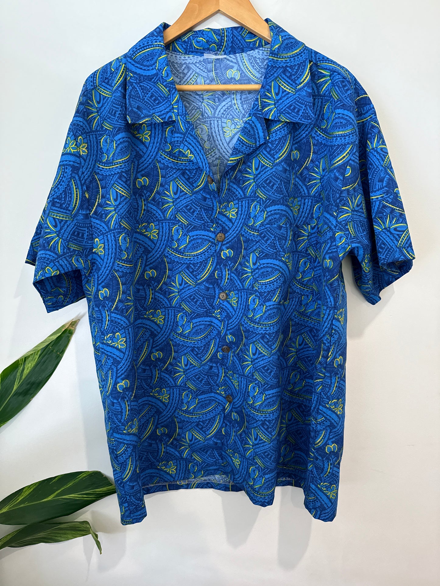 Blue Pacific Print Short Sleeve Shirt | U/Arm to U/Arm 60cm