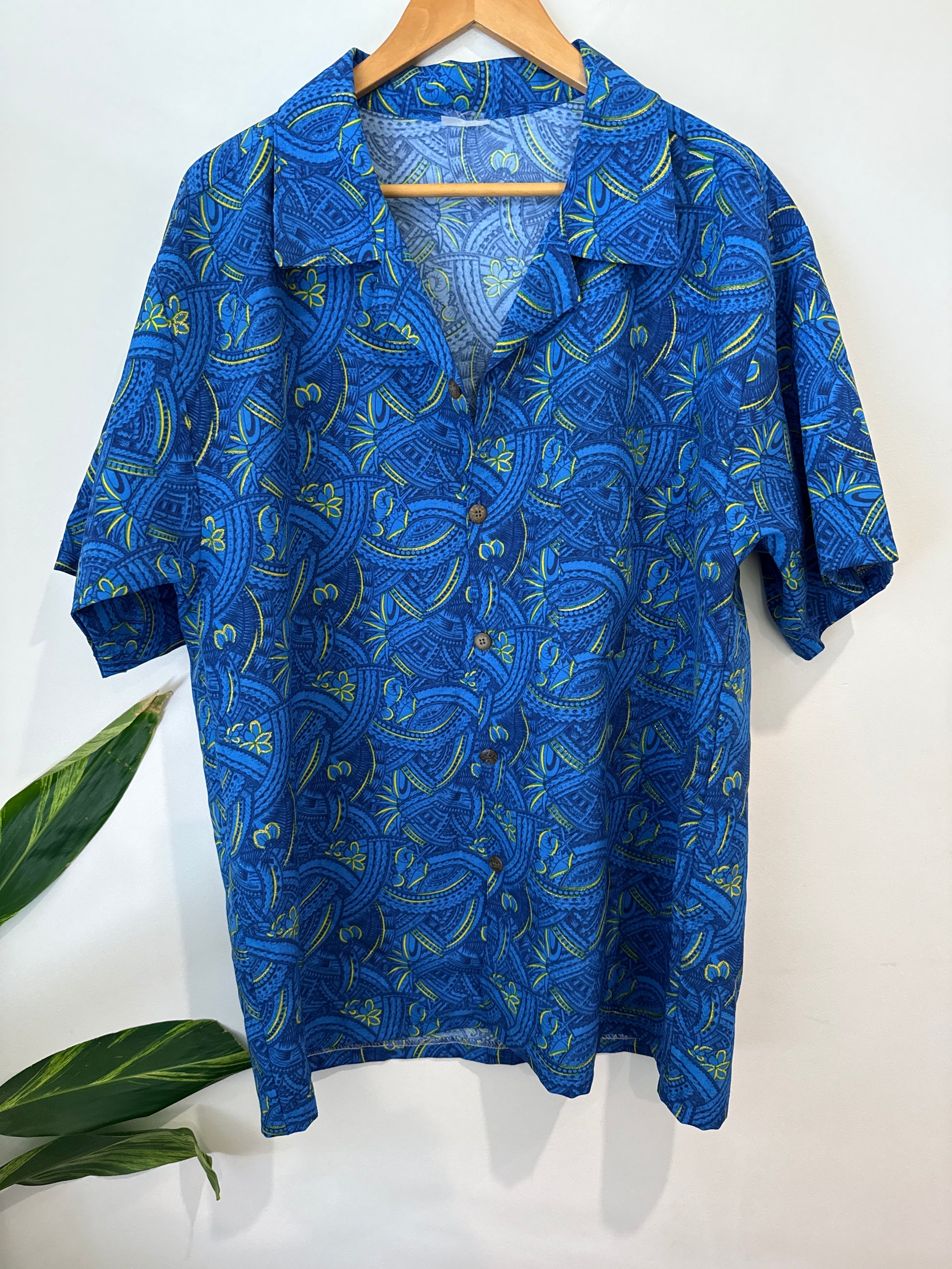 Blue Pacific Print Short Sleeve Shirt | U/Arm to U/Arm 60cm