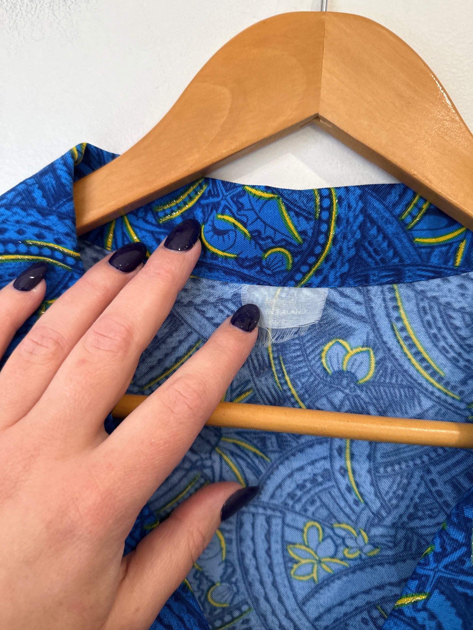 Blue Pacific Print Short Sleeve Shirt | U/Arm to U/Arm 60cm