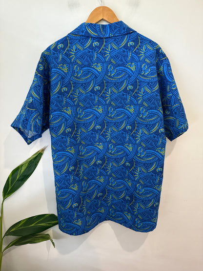 Blue Pacific Print Short Sleeve Shirt | U/Arm to U/Arm 60cm