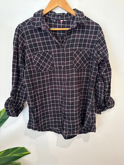 Womens Check Flannel Shirt | U/Arm to U/Arm 54cm