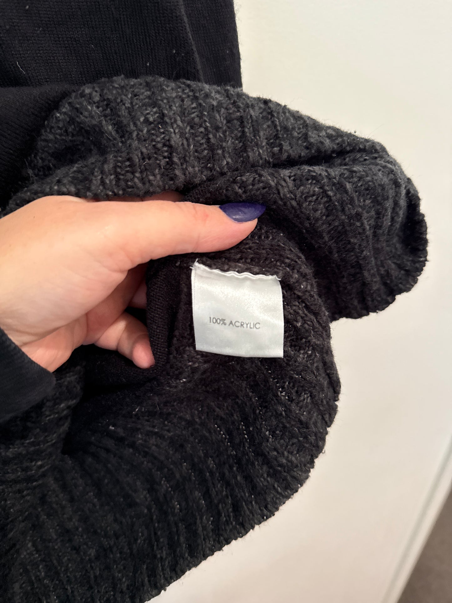 Crossroads Black Shawl Collar Knit Jumper Size 14