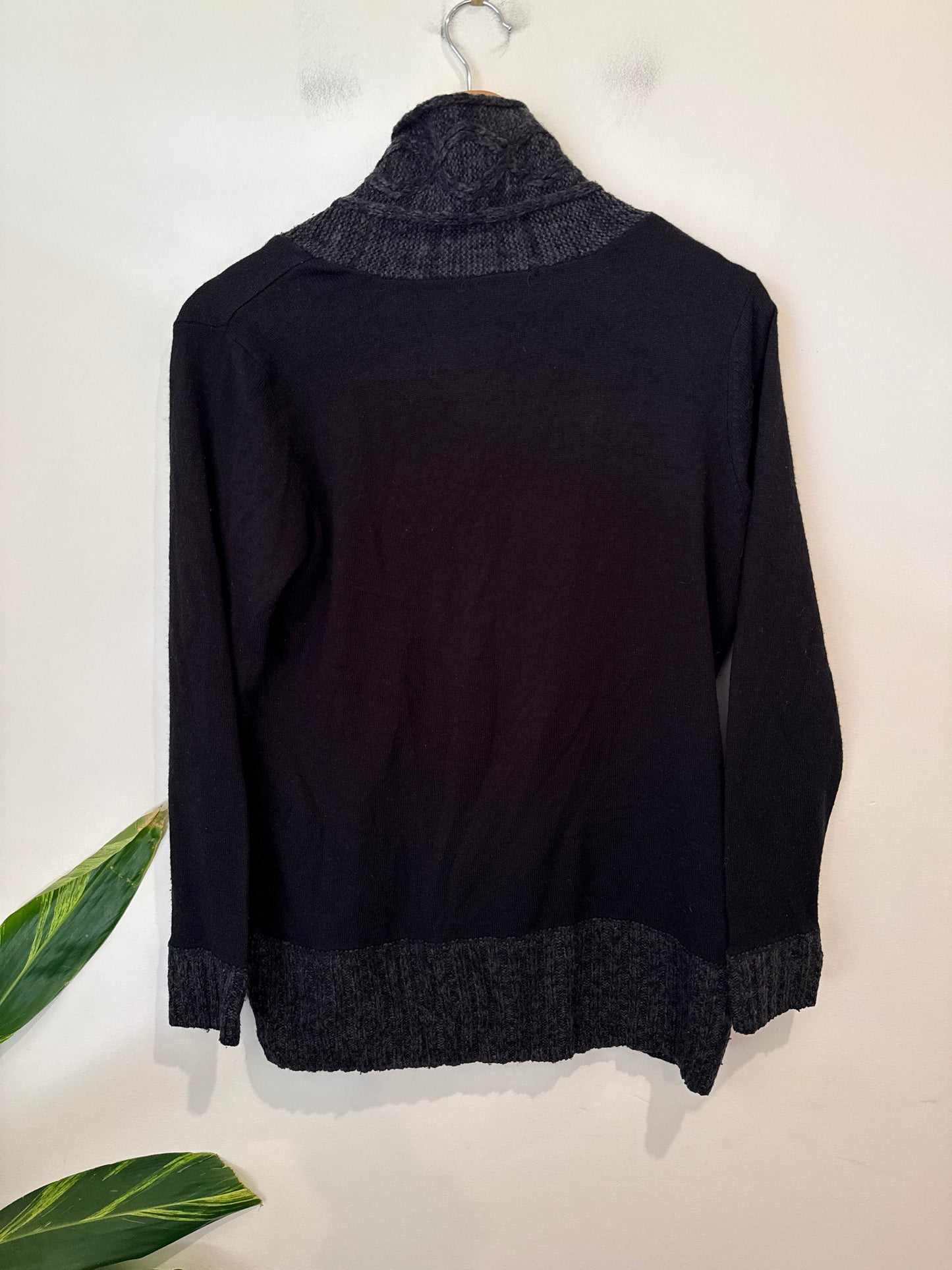 Crossroads Black Shawl Collar Knit Jumper Size 14
