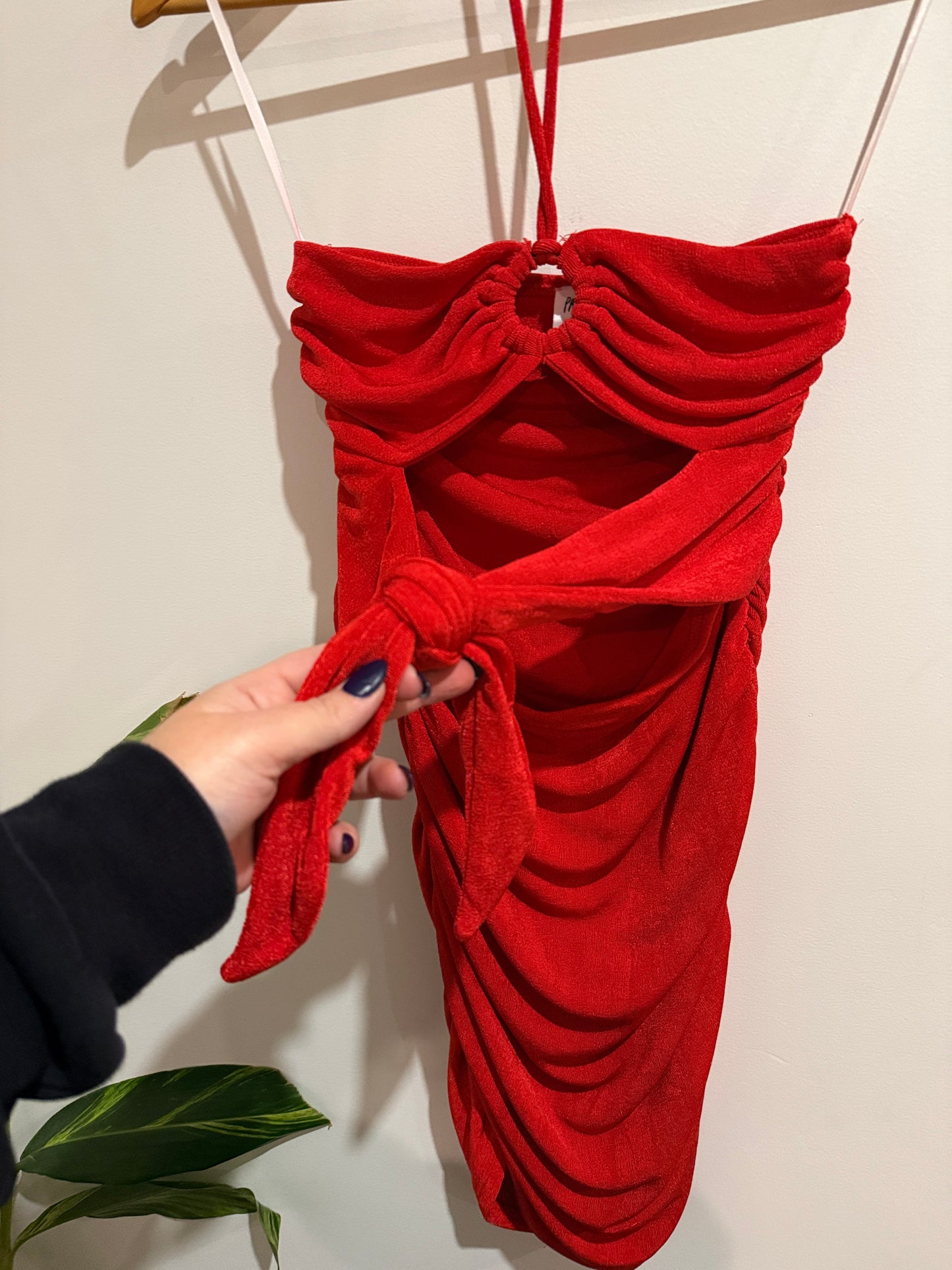 Princess Polly Red Ruched Halter Mini Dress | AU/UK 10
