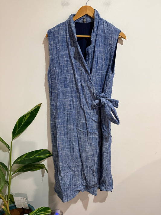 ASOS Blue Chambray Wrap Dress | UK 12