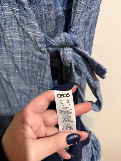 ASOS Blue Chambray Wrap Dress | UK 12