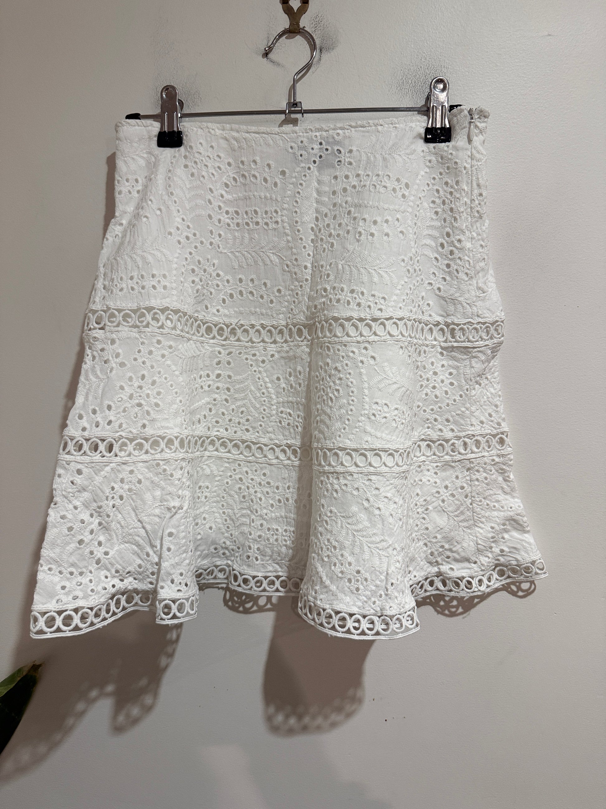 Dotti White Broderie Lace Mini Skirt