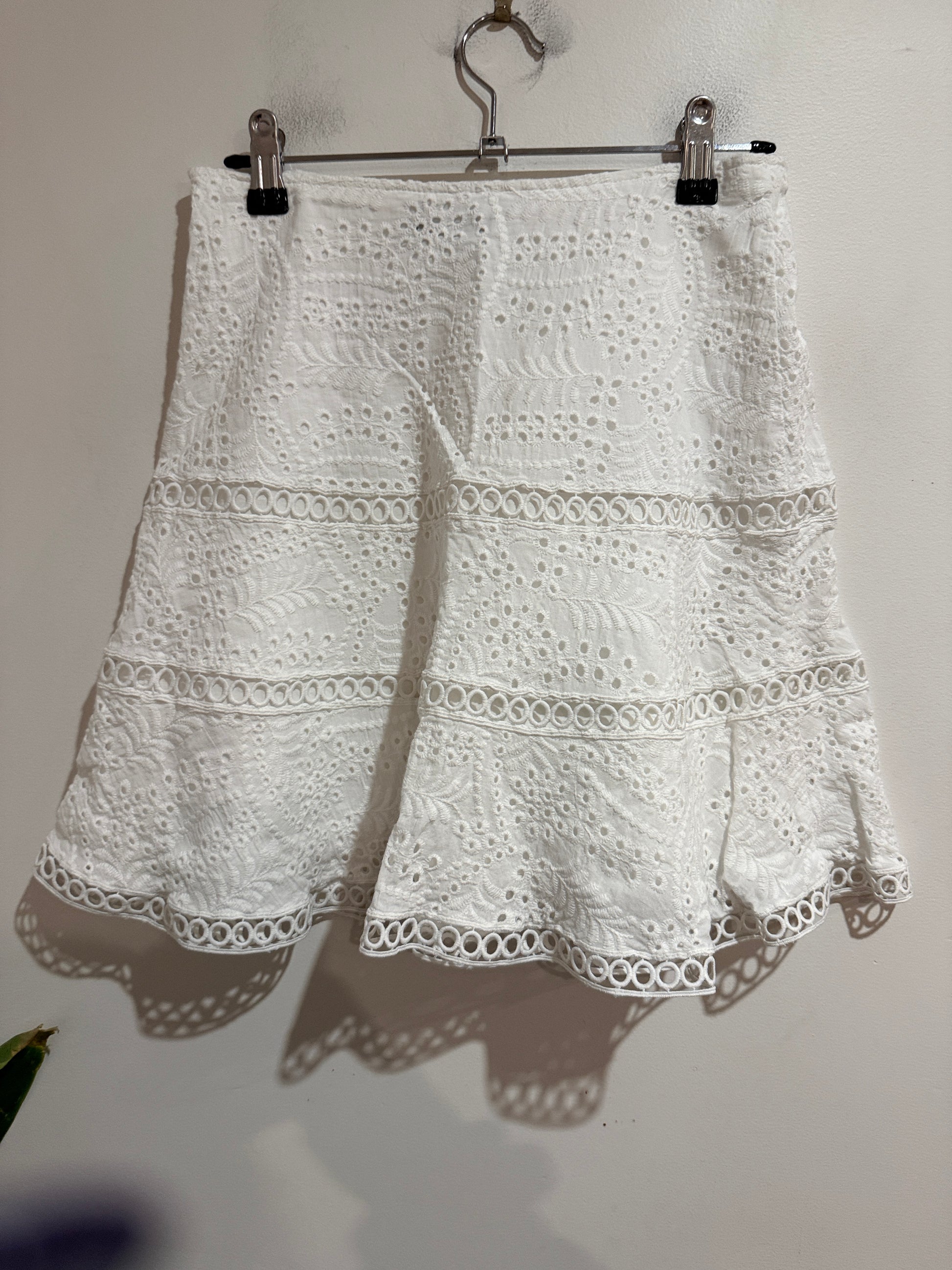 Dotti White Broderie Lace Mini Skirt
