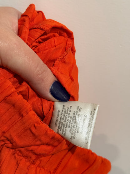 Gorman Orange Pleated Midi Skirt | Size L