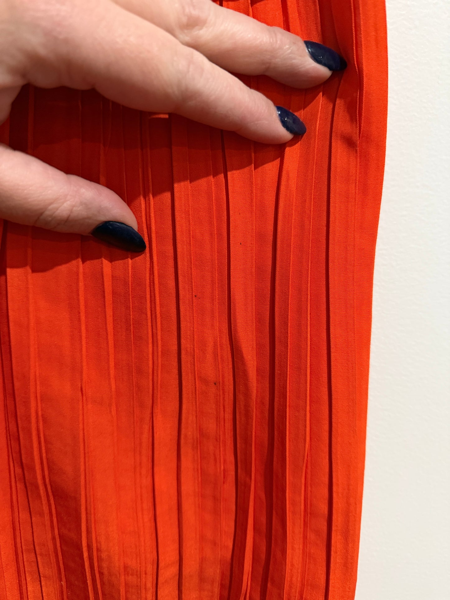 Gorman Orange Pleated Midi Skirt | Size L