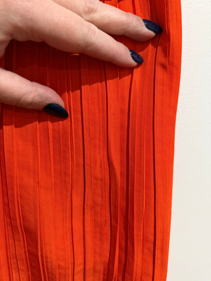 Gorman Orange Pleated Midi Skirt | Size L