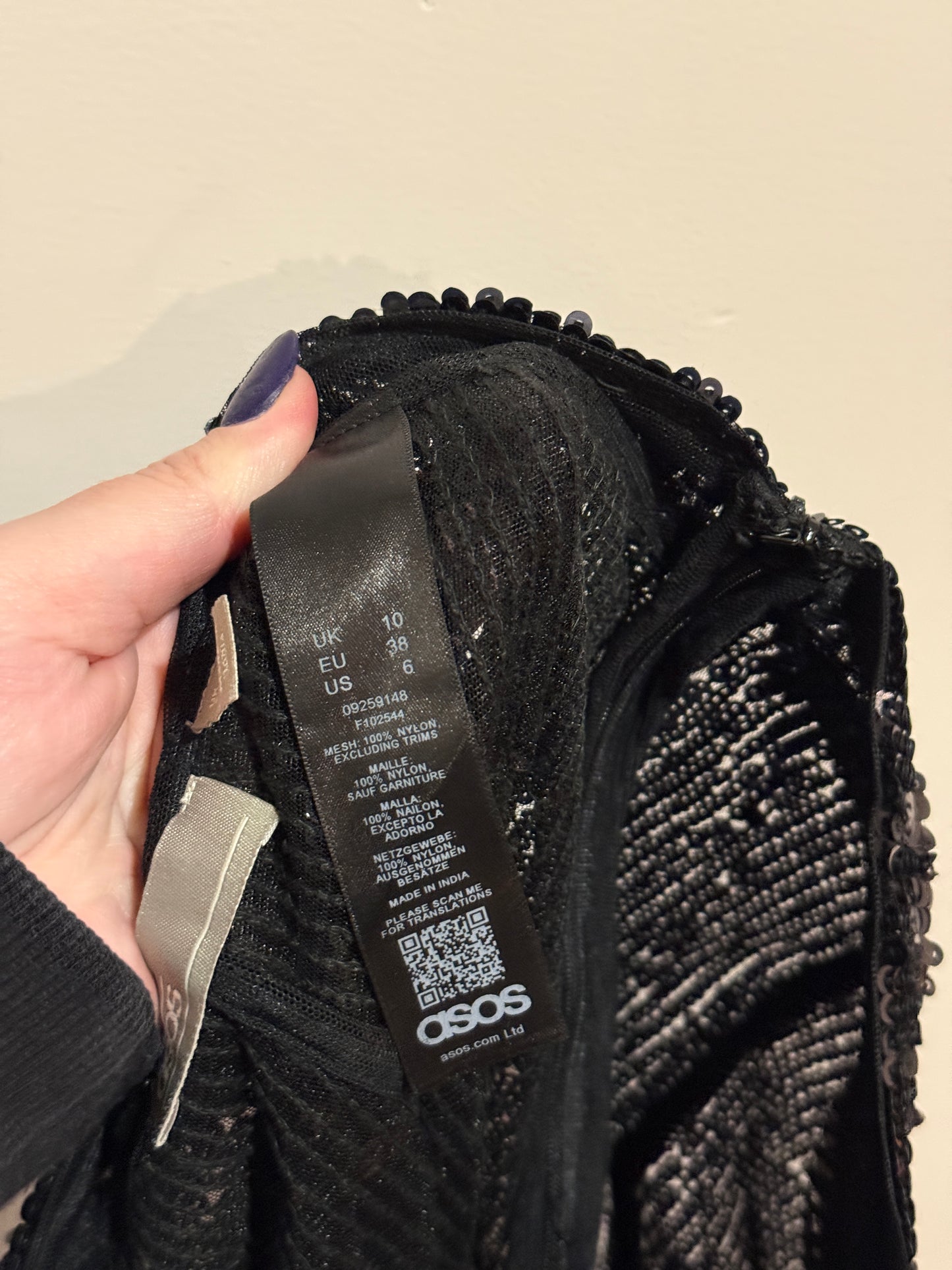 ASOS Black Sequin Flare Pants | UK 10
