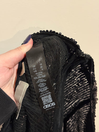 ASOS Black Sequin Flare Pants | UK 10