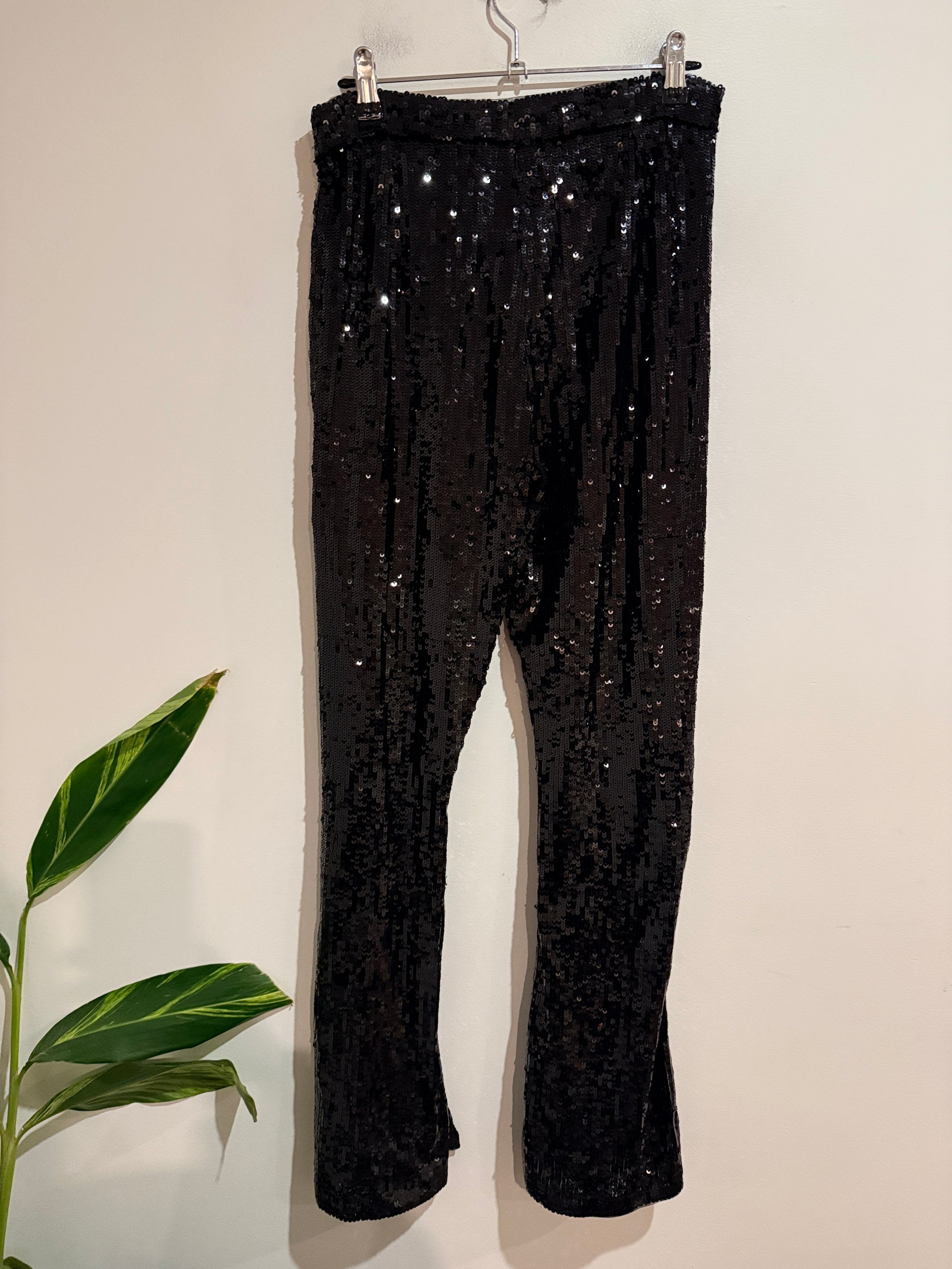 ASOS Black Sequin Flare Pants | UK 10