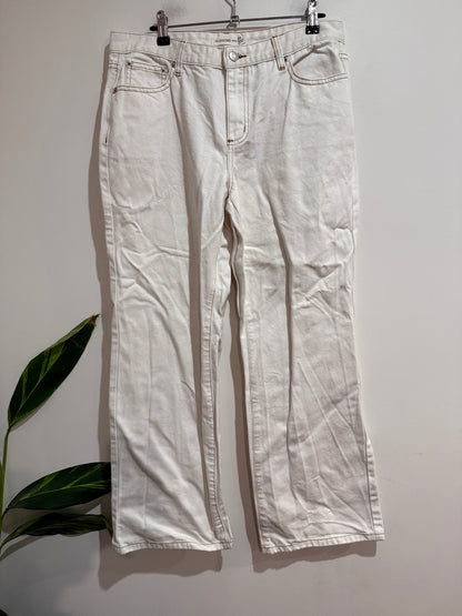 Glassons Denim White Wide Leg Jeans | Size 10