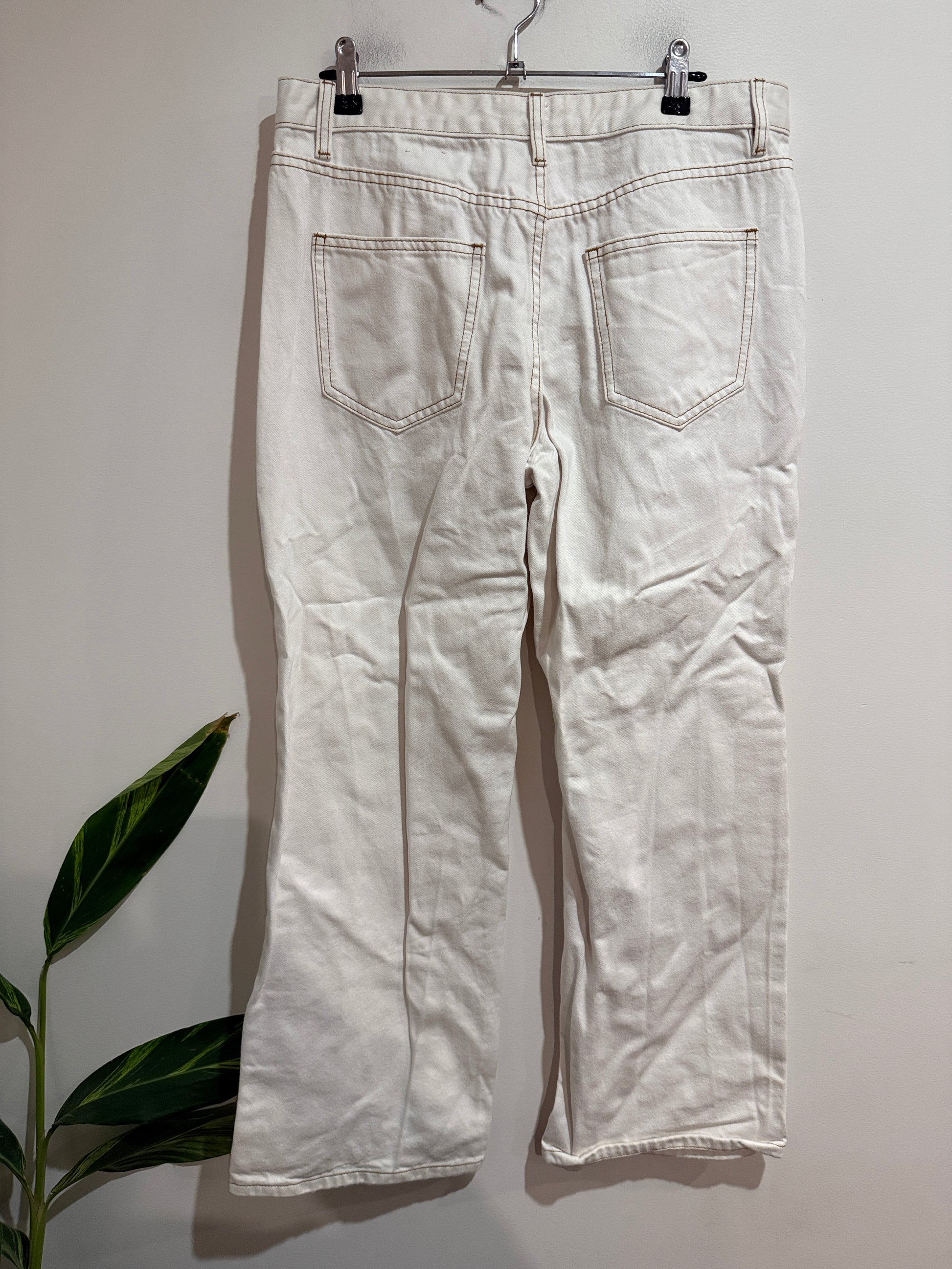 Glassons Denim White Wide Leg Jeans | Size 10