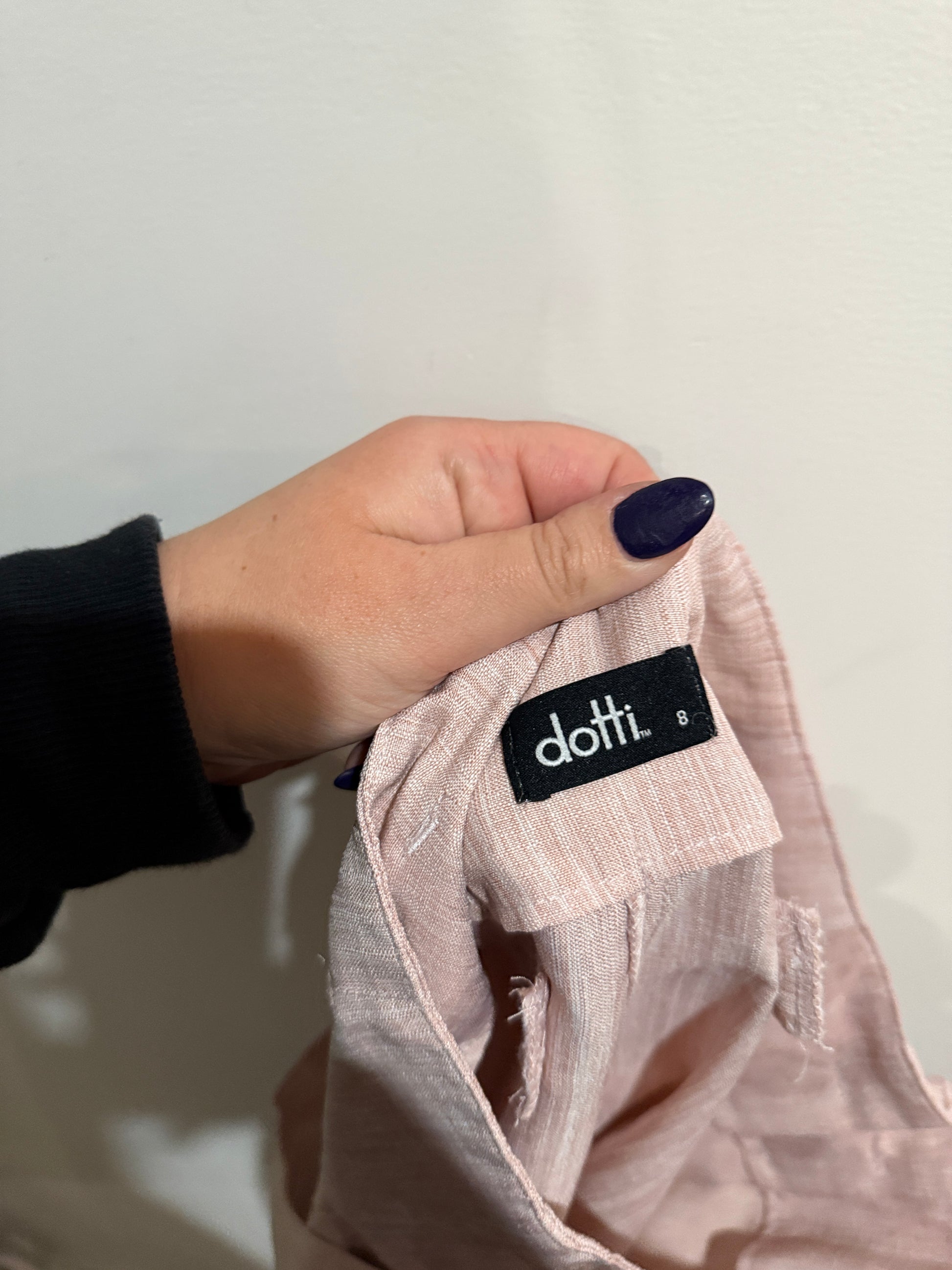 Dotti Pink Belted Paperbag Waist Shorts | Size 8