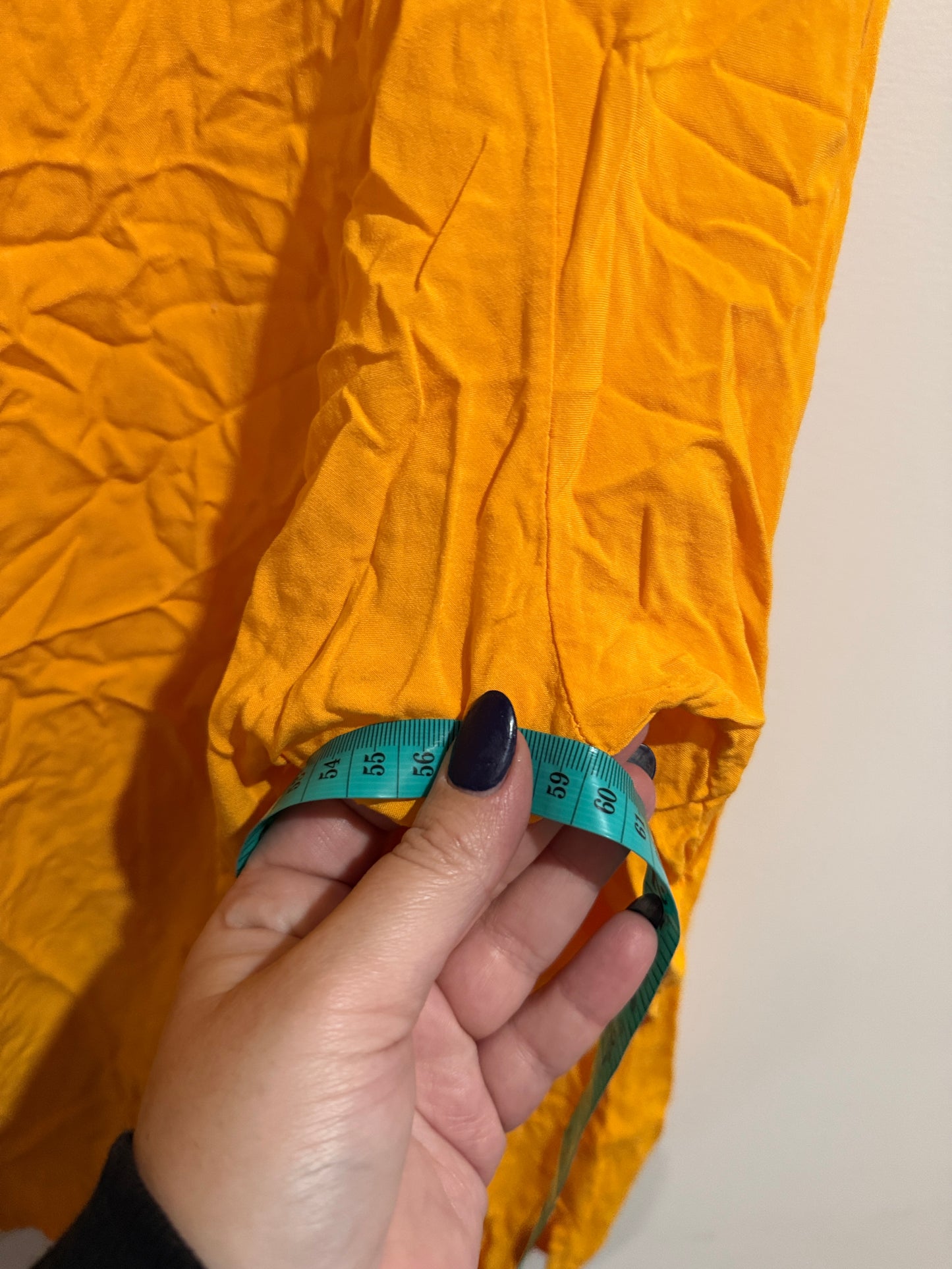 Italian Style Mustard Crinkle Button Front Shirt