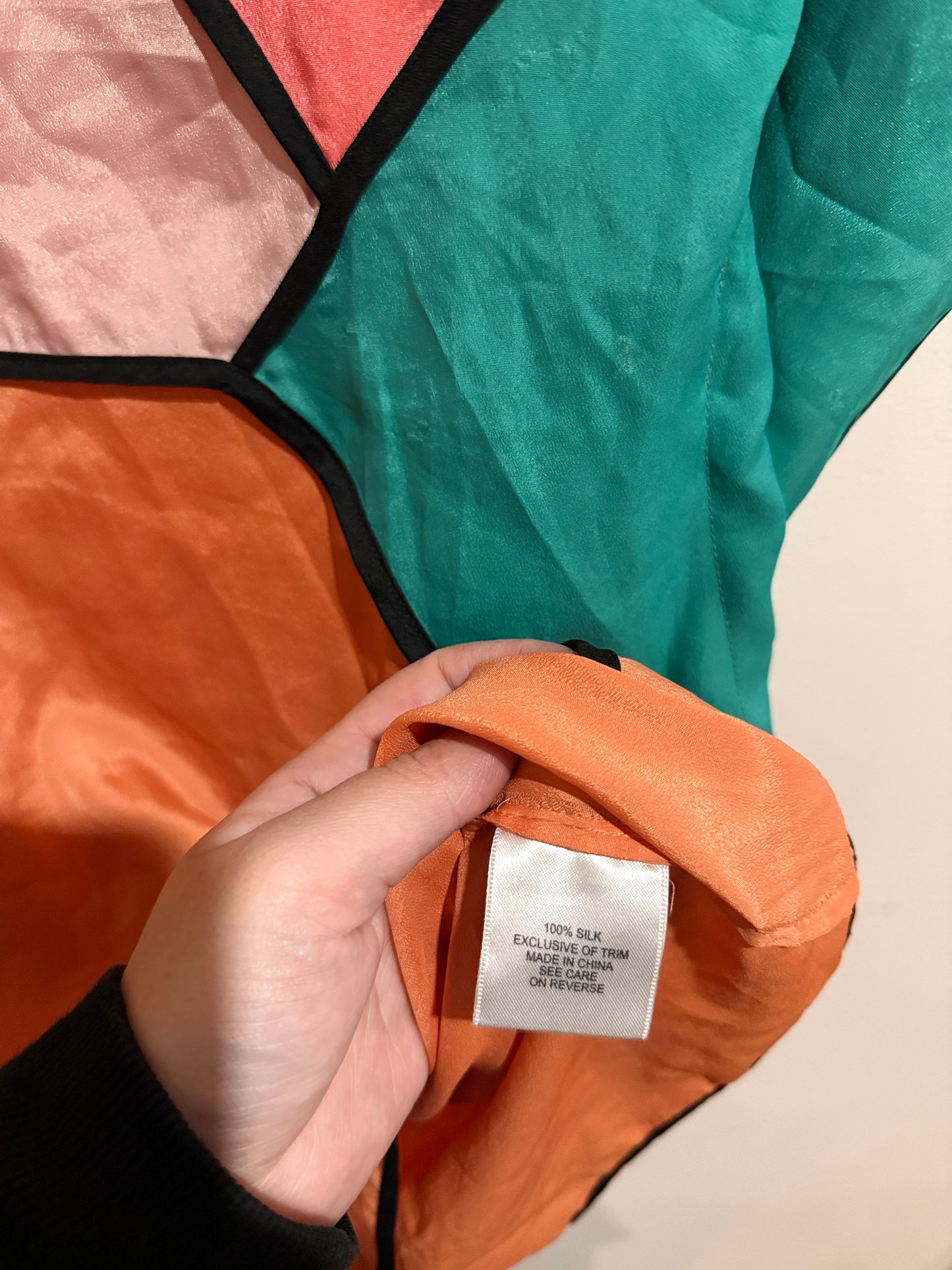 bb&co Silk Colour Block Batwing Mini Dress