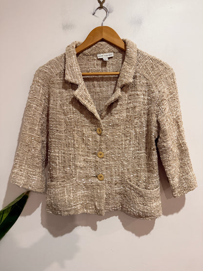 Anne Mardell Oatmeal Tweed Blazer | Size 8