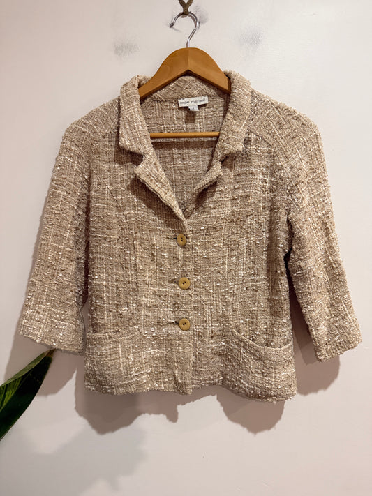 Anne Mardell Oatmeal Tweed Blazer | Size 8