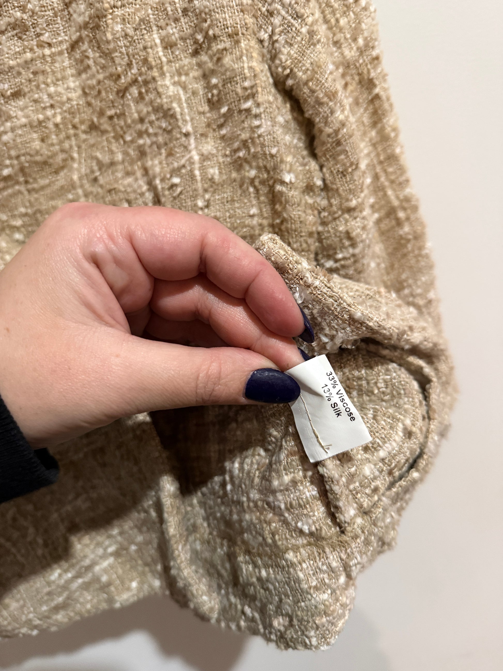 Anne Mardell Oatmeal Tweed Blazer | Size 8