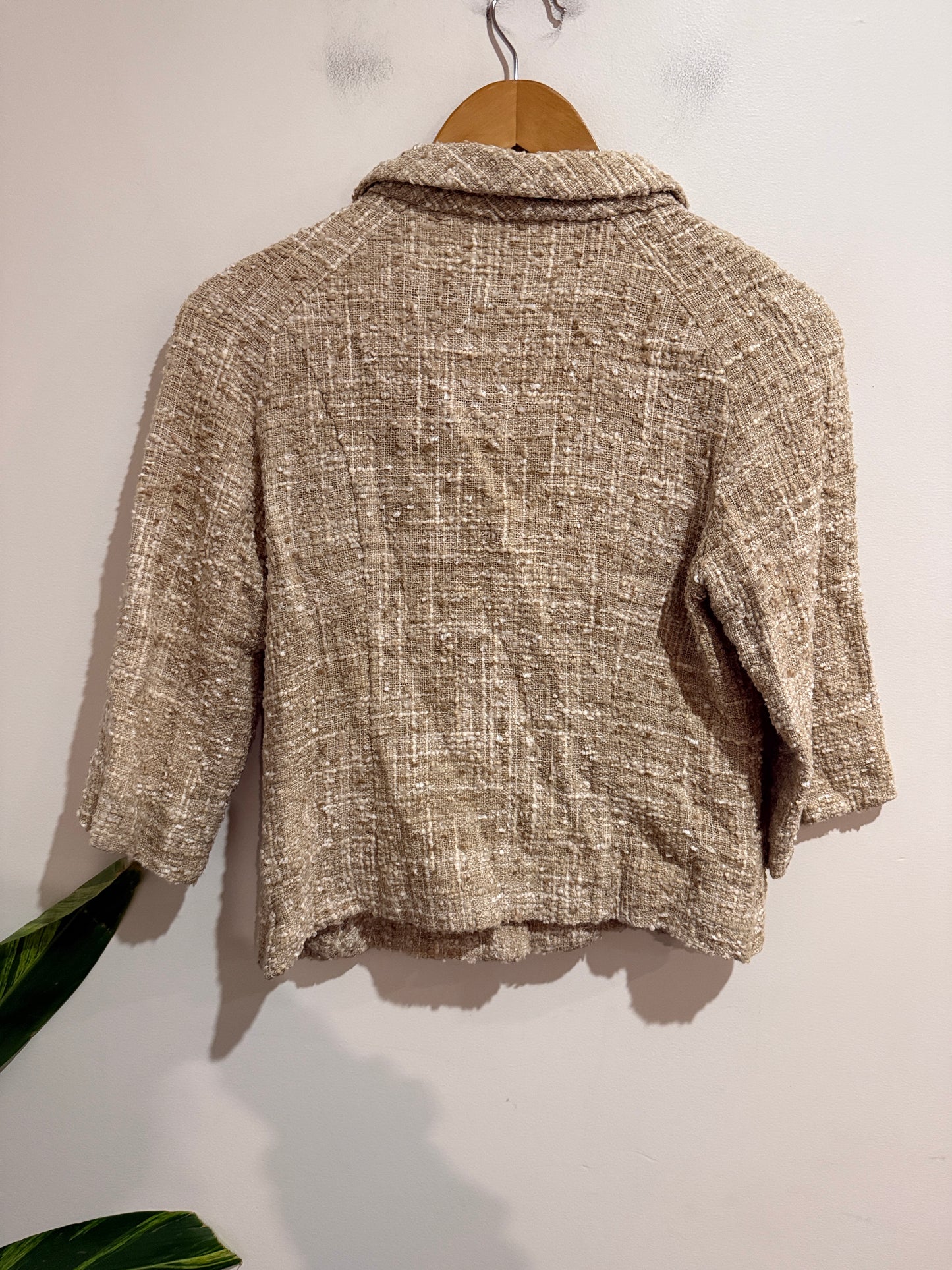 Anne Mardell Oatmeal Tweed Blazer | Size 8