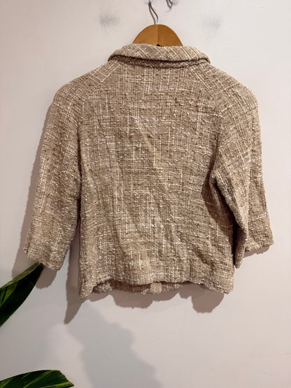 Anne Mardell Oatmeal Tweed Blazer | Size 8